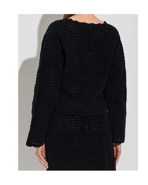 Ganni Black Crochet Cardigan