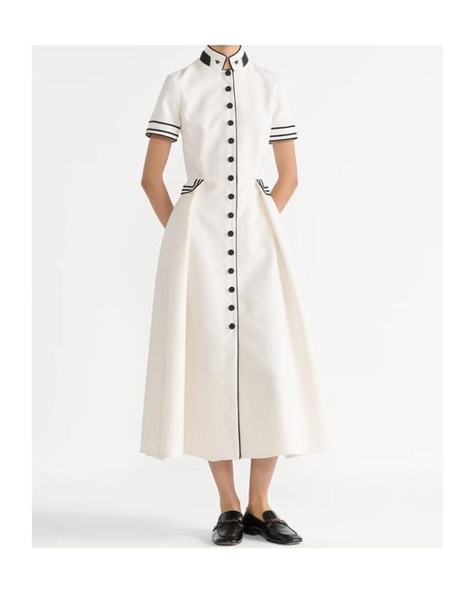 Dior White Mid-Length Belted Shirtdress