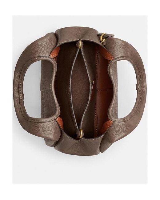 COACH Brown Lana Pebbled-Leather Tote Bag