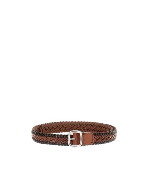 Hereu Brown Braided Leather Belt