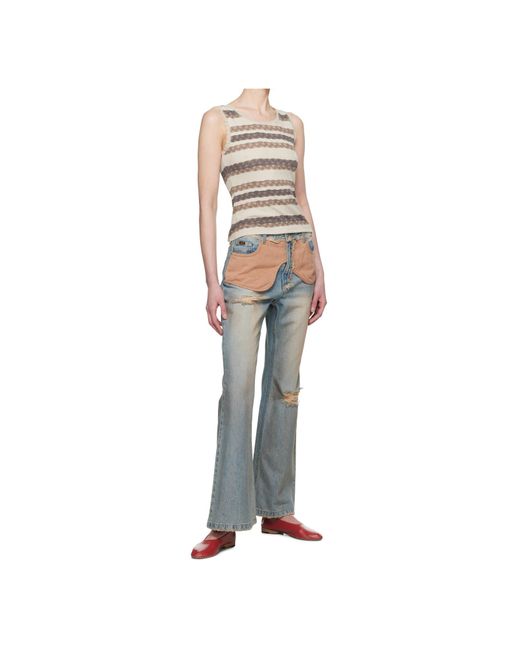 ANDERSSON BELL Gray Deconstructed Dirty Wash Bootcut Jeans