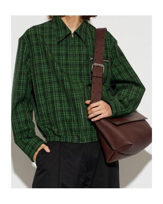 Marni Green Long-Sleeved Plaid Jacket for men