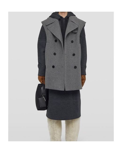 Jil Sander Gray Double-Breasted Vest