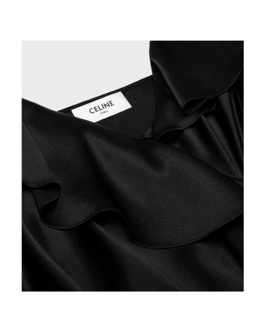 Céline Black Asymmetric Lingerie Dress