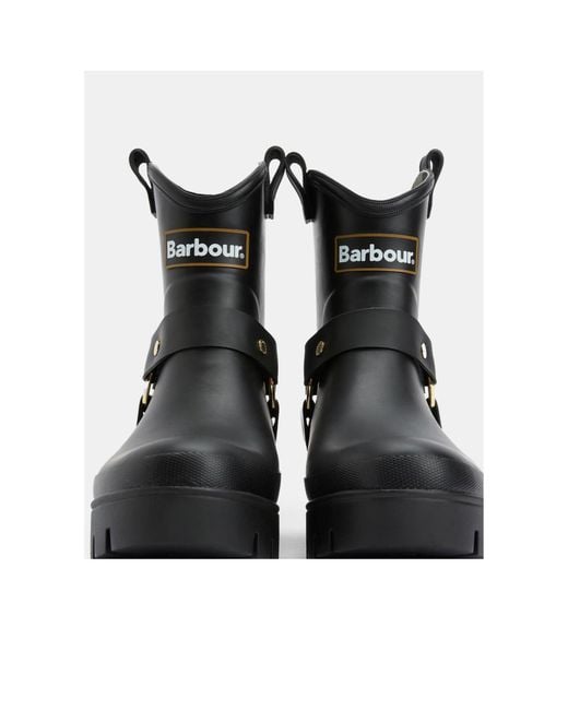 Barbour Black Western-Style Short Wellington Boots