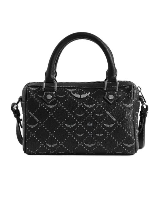 Zadig & Voltaire Black Monogram Xs Sunny Vibe Cross Body Bag