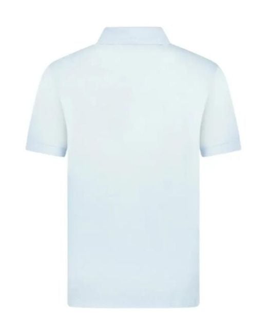 Burberry Blue Short-Sleeved Cotton Polo Shirt With Check Details for men