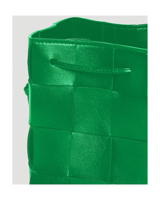 Bottega Veneta Green Small Cassette Drawstring Shoulder Bag