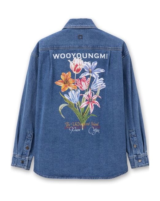 Wooyoungmi Blue Logo Denim Shirt for men