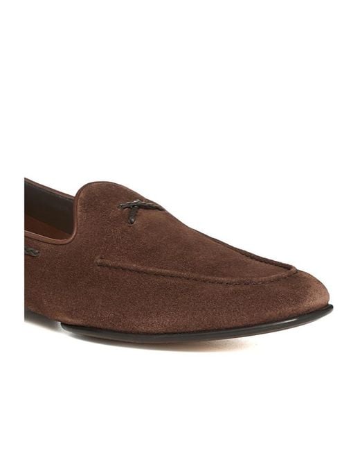 Doucal's Brown Braided-Lacing Loafers for men