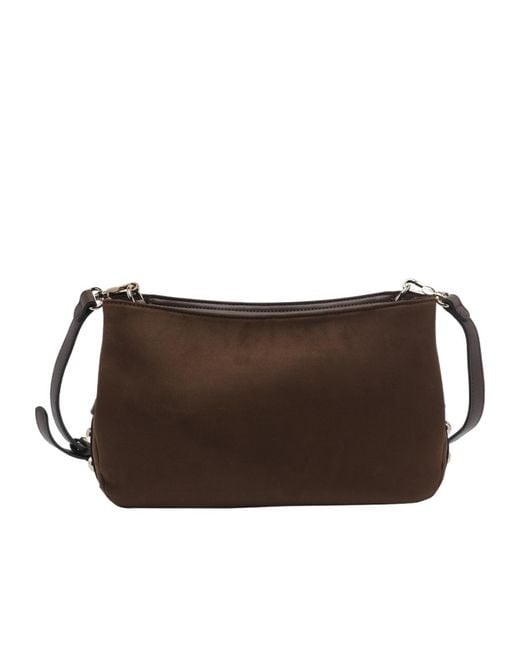 Liu Jo Brown Logo Logo-Embossed Zipped Shoulder Bag