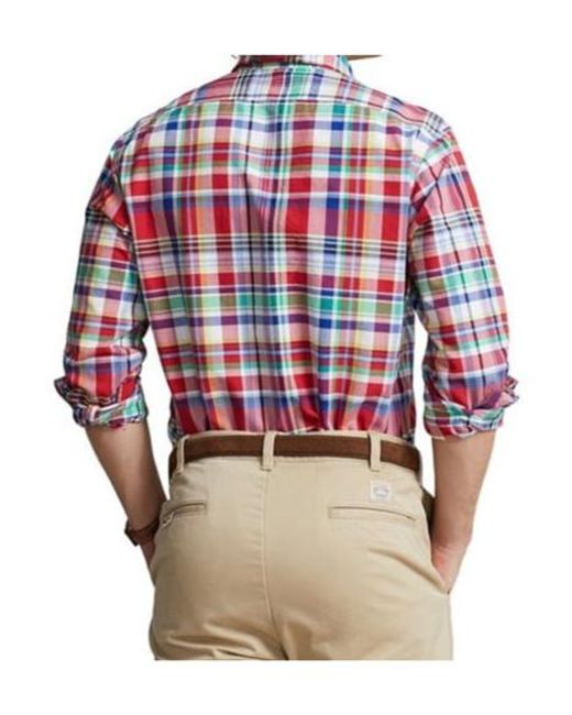 Polo Ralph Lauren Red Oxford Check Shirt for men