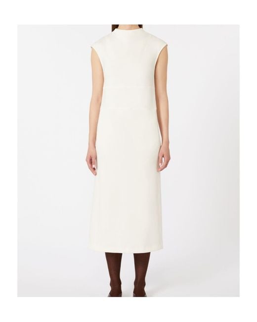 Max Mara White Scuba Jersey Mini Dress