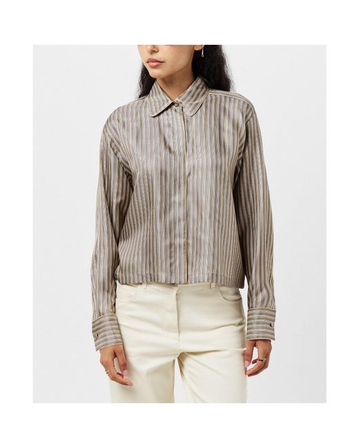 Max Mara Gray Striped Shirt