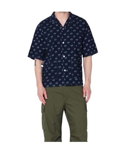 Needles Blue Short-Sleeve Shirt for men