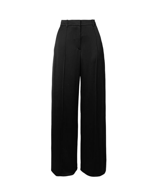 Balmain Black Crepe Straight-Leg Tailored Trousers