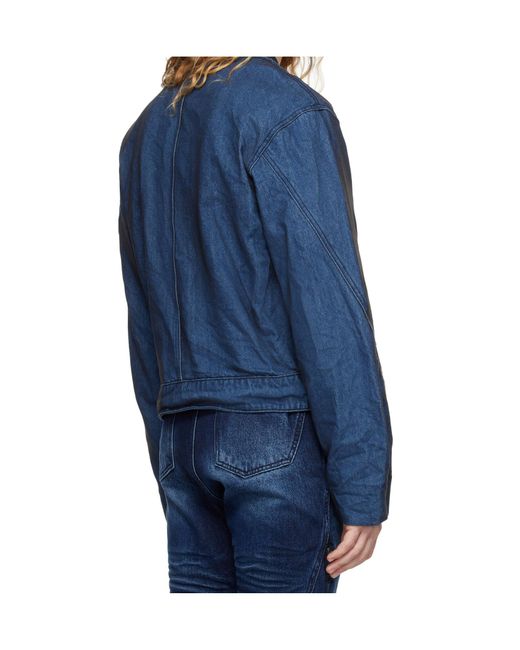Adererror Blue Zippered Denim Jacket for men