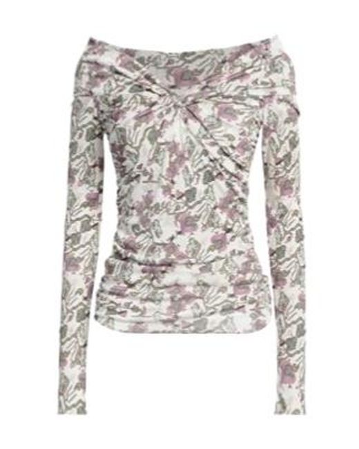 Isabel Marant White Off Shoulder Long Sleeve T-Shirt