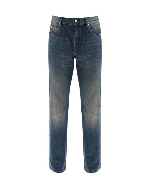 Isabel Marant Blue Logo Patch Flared Jeans for men