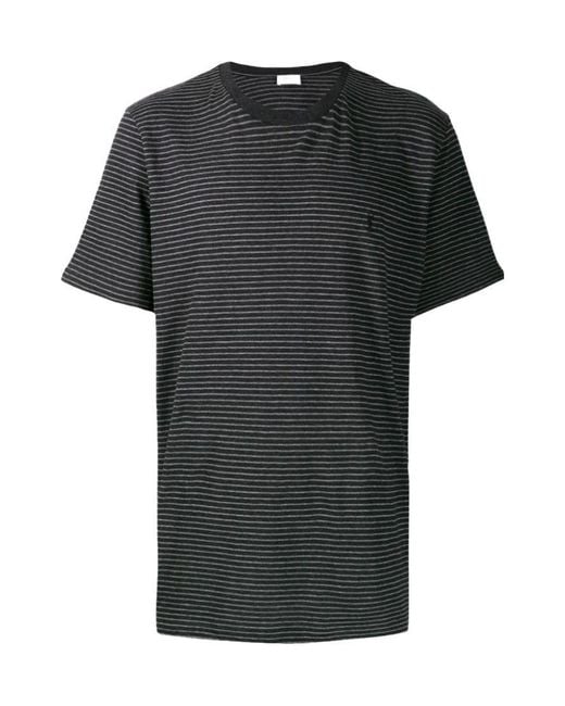 Saint Laurent Black Striped T-Shirt for men