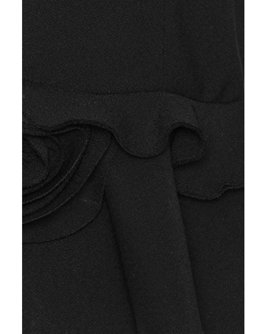 ROTATE BIRGER CHRISTENSEN Black V-Neck Flower Top
