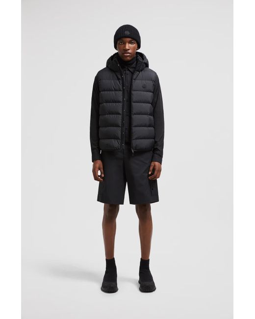 Moncler Black Nylon Cotton Shorts for men