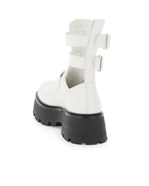 Alexander McQueen White Rave Buckle Boots