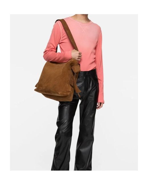 Acne Pink Sprayed Logo T-Shirt for men