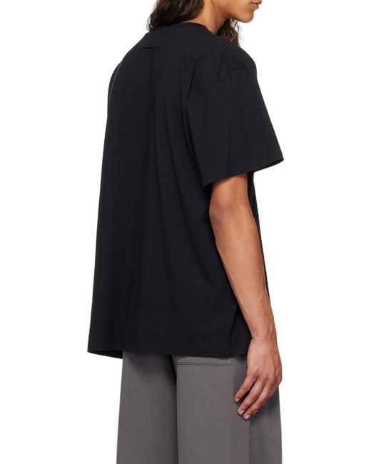 MM6 by Maison Margiela Black Numbers Motif-Patch Crewneck T-Shirt for men