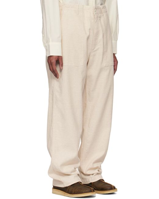 Engineered Garments Natural Casual Pants With Belt Loops for men