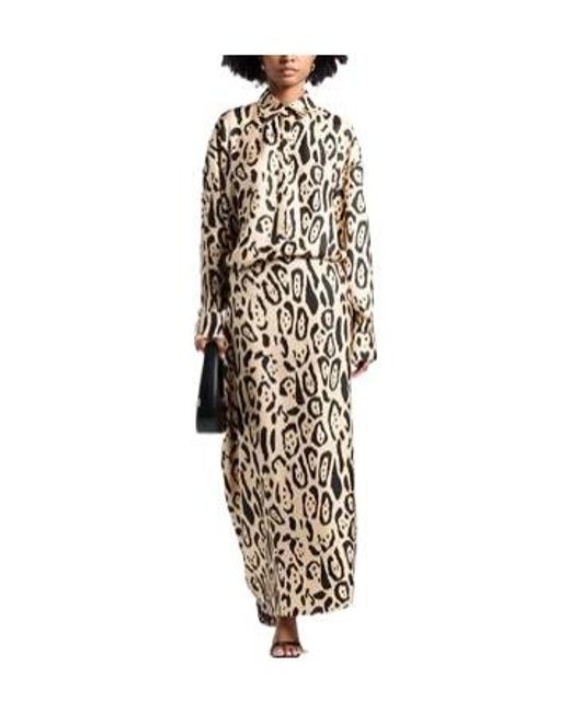 Sportmax White Leopard Print Shirt Dress