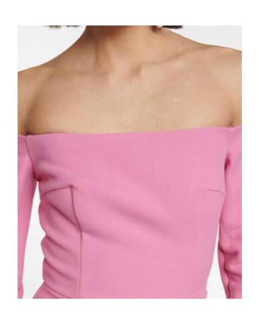 Emilia Wickstead Pink Everleigh Crepe Mini Dress