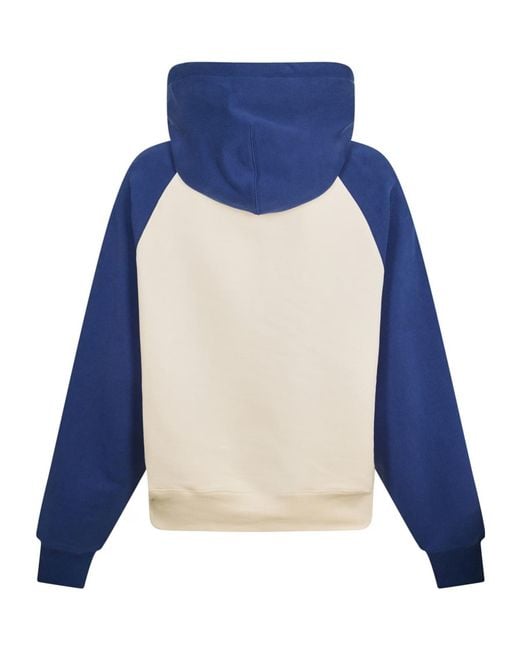 AMI Blue Logo Hoodie for men
