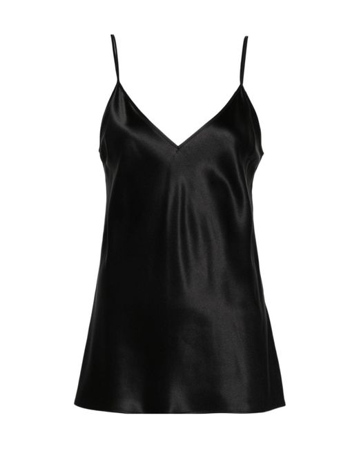 Joseph Black Clea Top Blouse Silk Satin