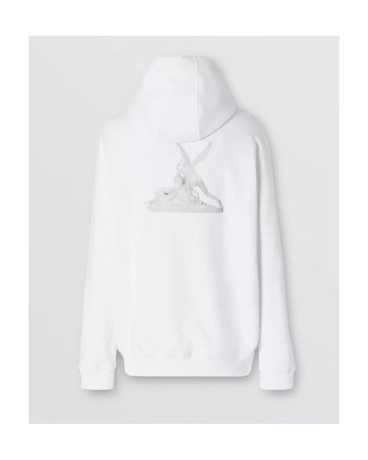 Burberry White Cupid-Print Hoodie for men