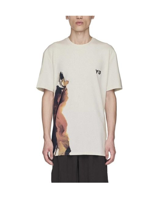 Y-3 White Printed T-Shirt for men