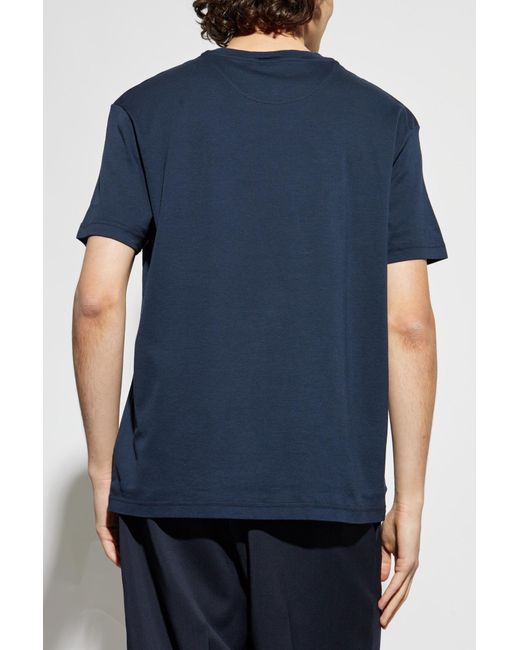 Etro Blue Crewneck Short-Sleeved T-Shirt for men