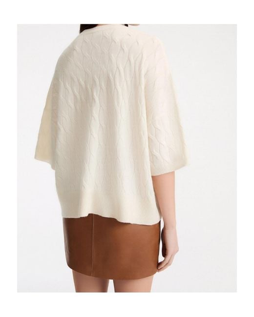Marella White V-Neck Knit Sweater