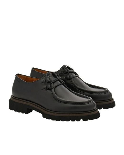 Ferragamo Black Chunky Lace-Up for men
