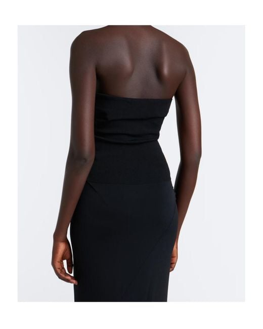 Christopher Esber Black Salacia Ribbed-Knit Jersey Top