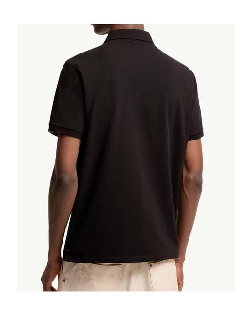 Moncler Black Logo Patch Short-Sleeved Polo Shirt for men