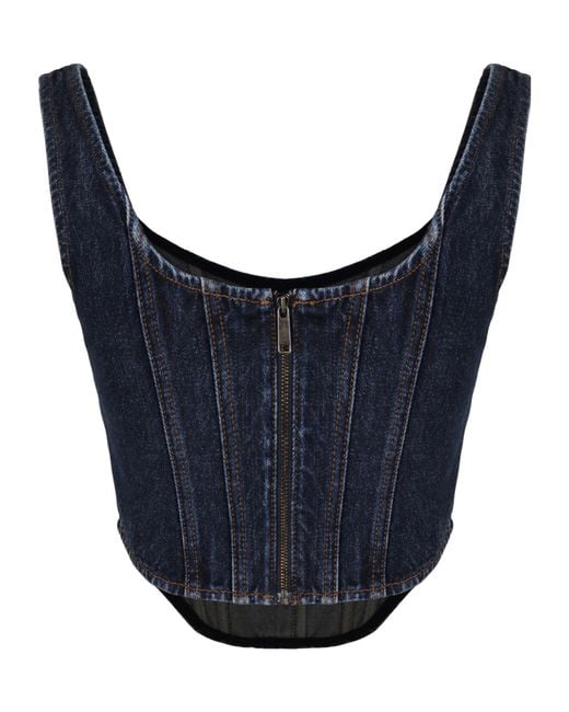 Self-Portrait Blue Denim Top