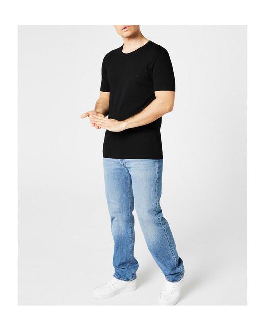 Boss Blue Simple Solidcolor Knit Tshirt for men