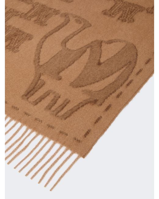 Max Mara Brown Wsteddy Fringed Edge Scarf