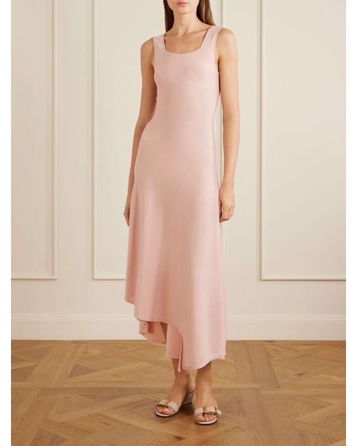 Khaite Pink Wool-Knitted Midi Dress