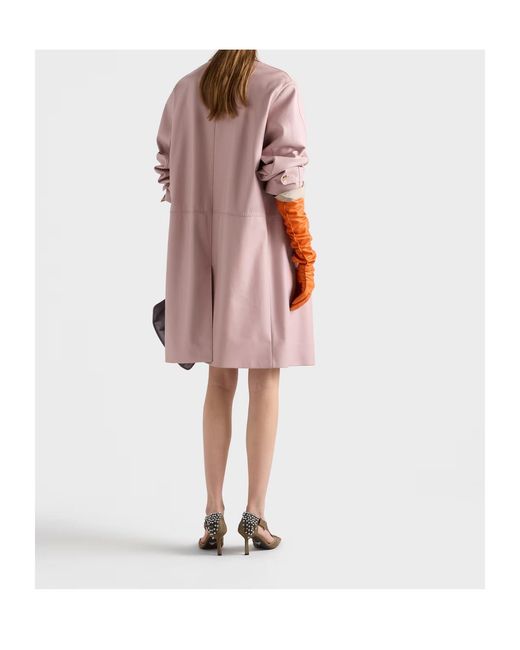 Prada Pink Nappa Leather Coat