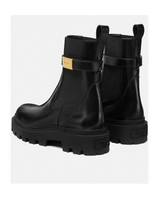 Versace Black Slip-On Ankle Boots