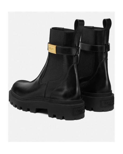 Versace Black Slip-On Ankle Boots