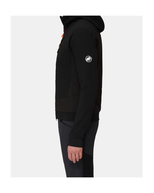 Mammut Black Aenergy So Hybrid Hooded Zip Performance Jacket for men