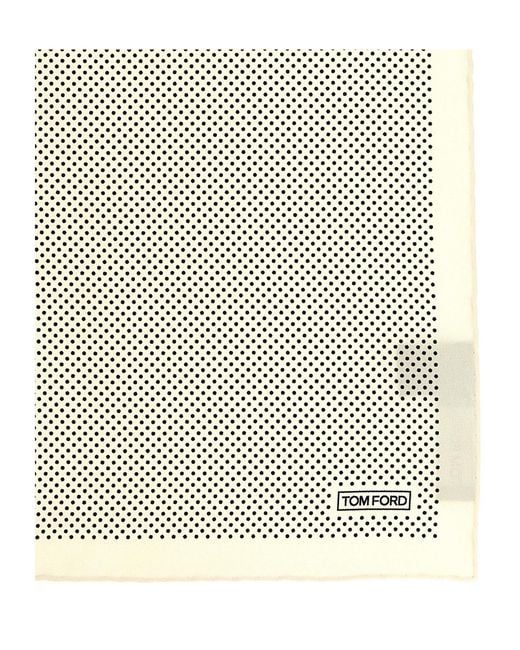 Tom Ford White Dot Printed Square Scarf for men